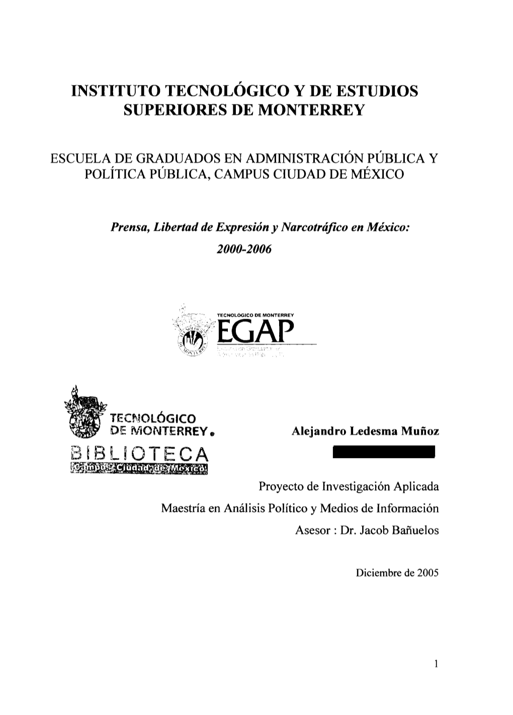 Prensa Libertad De Expresión Y Narcotráfico En México : 2000-2006