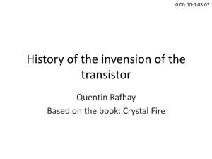 Histoire De L'invention Du Transitor