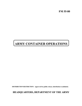 Army Container Operations