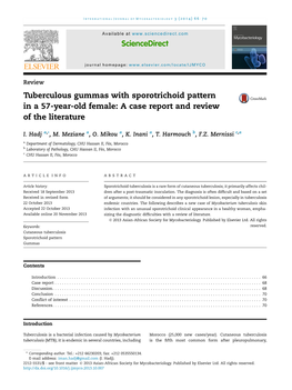 Tuberculous Gummas with Sporotrichoid Pattern in a 57-Year-Old Female: a Case Report and Review of the Literature