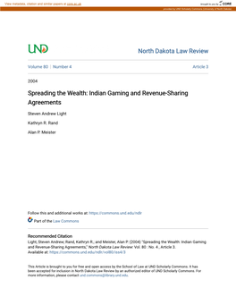 Indian Gaming and Revenue-Sharing Agreements