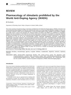 Pharmacology of Stimulants Prohibited by the World Anti-Doping Agency (WADA)