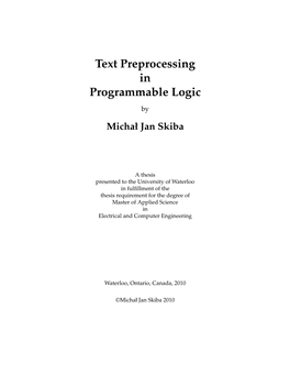 Text Preprocessing in Programmable Logic