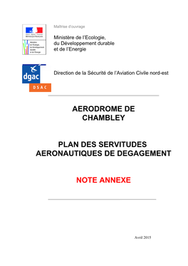 Aerodrome De Chambley Plan Des Servitudes Aeronautiques De Degagement Note Annexe
