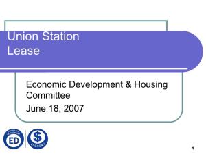 Union Station Proposed Lease Amendment