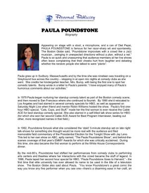 PAULA POUNDSTONE Biography