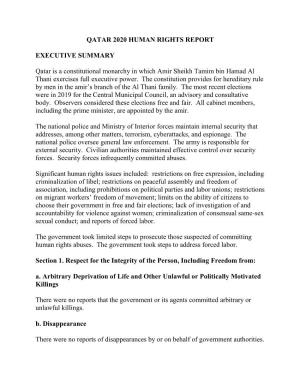 Qatar 2020 Human Rights Report