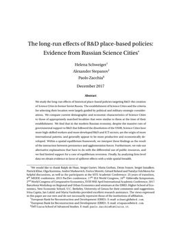 The Long-Run Effects of R&D Place-Based Policies
