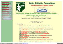Welcome to the Ohio Athletic Committee Junior High