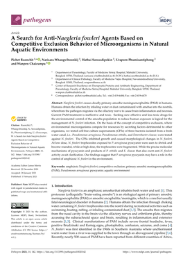 A Search for Anti-Naegleria Fowleri Agents Based on Competitive Exclusion Behavior of Microorganisms in Natural Aquatic Environments