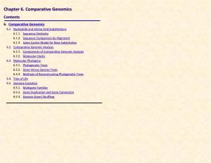 Chapter 6. Comparative Genomics Contents 6