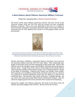 A Short History About Chinese American Military Veterans