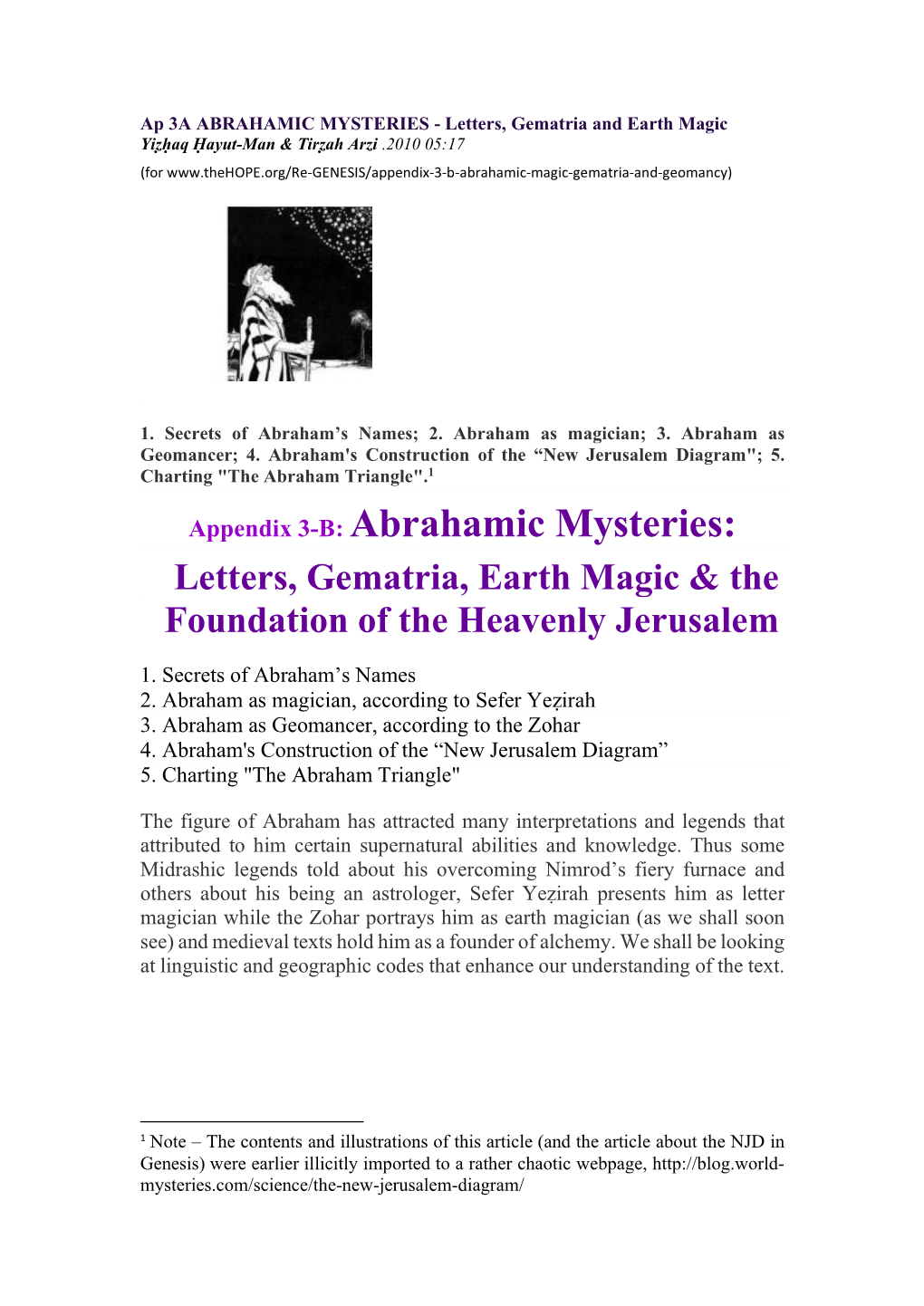 Appendix 3-B: Abrahamic Mysteries: Letters, Gematria, Earth Magic & The ...