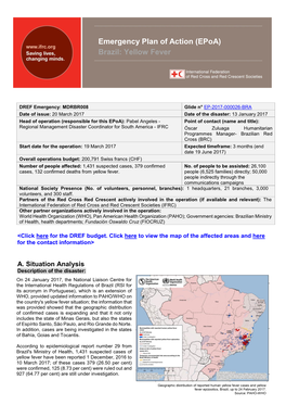Emergency Plan of Action (Epoa) Brazil: Yellow Fever