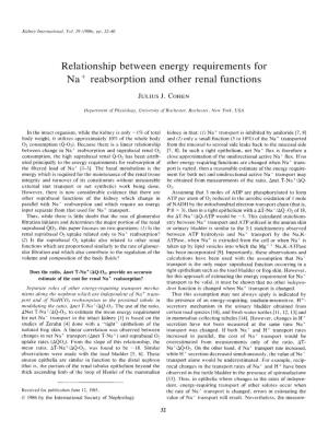 Relationship Between Energy Requirements for Na+Reabsorption