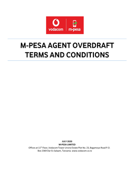M-Pesa Agent Overdraft Terms and Conditions