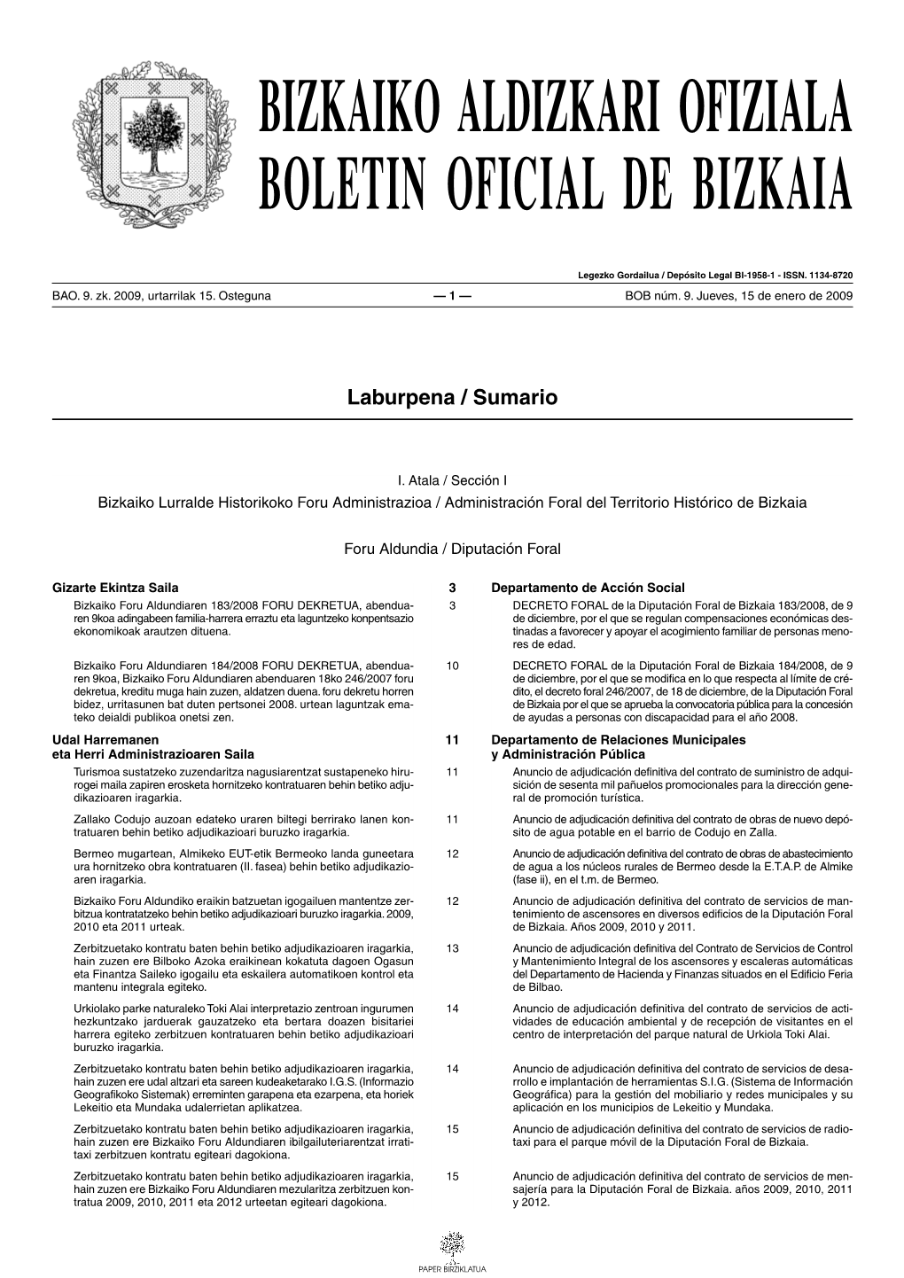 Bizkaiko Aldizkari Ofiziala Boletin Oficial De Bizkaia