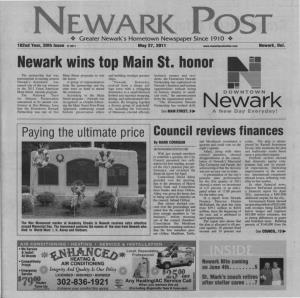 Newark Wins Top Main St. Honor
