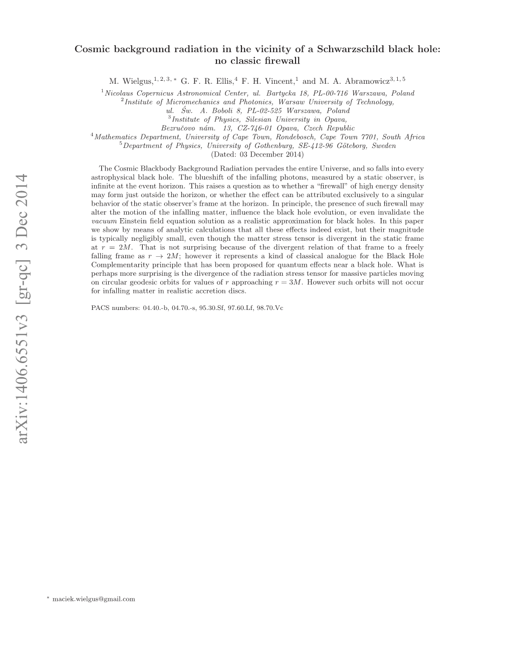 Cosmic Background Radiation in the Vicinity of a Schwarzschild Black