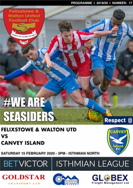 We Are Seasiders Felixstowe & Walton Utd Vs Canvey Island