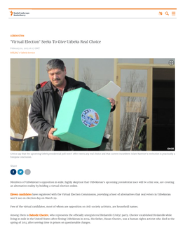 Virtual Election' Seeks to Give Uzbeks Real Choice