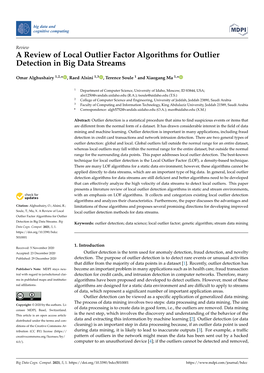 A Review of Local Outlier Factor Algorithms for Outlier Detection in Big Data Streams