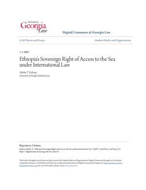 Ethiopia's Sovereign Right of Access to the Sea Under International Law Abebe T