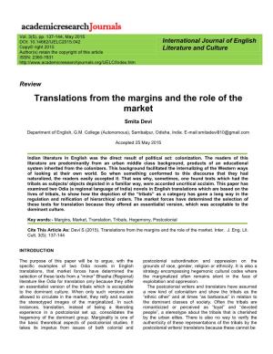 Translations from the Margins and the Role of the Market