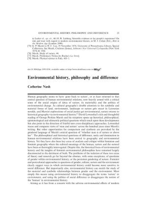 Environmental History, Philosophy and Difference 23