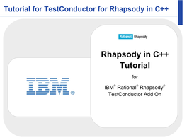 Tutorial for Testconductor for Rhapsody in C++
