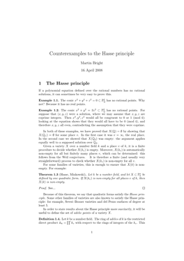 Counterexamples to the Hasse Principle
