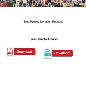Brad Paisley Donation Request