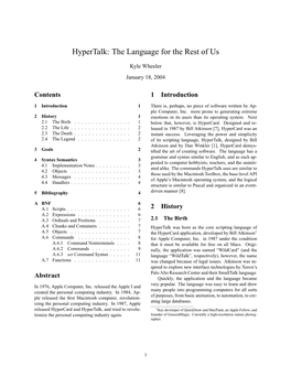 Hypertalk: the Language for the Rest of Us