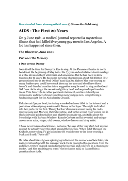 AIDS - the First 20 Years