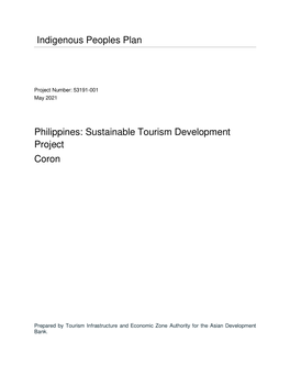 Indigenous Peoples Plan Philippines: Sustainable Tourism Development