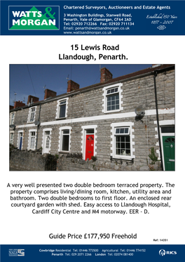15 Lewis Road Llandough, Penarth