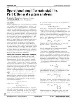 Operational Amplifier Gain Stability, Part 1: General System Analysis