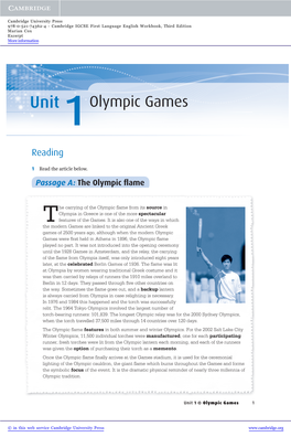Unit 1Olympic Games