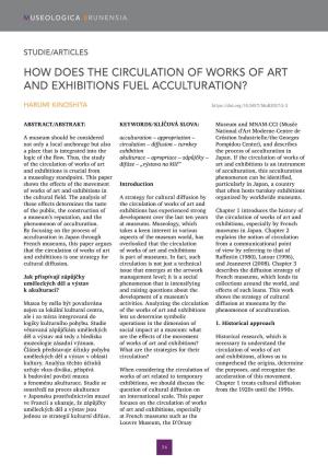 How Does the Circulation of Works of Art and Exhibitions Fuel Acculturation?