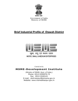 Brief Industrial Profile of Etawah District