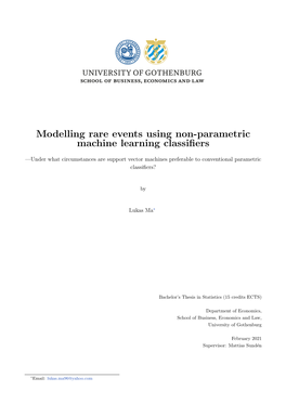 Modelling Rare Events Using Non-Parametric Machine Learning Classiﬁers