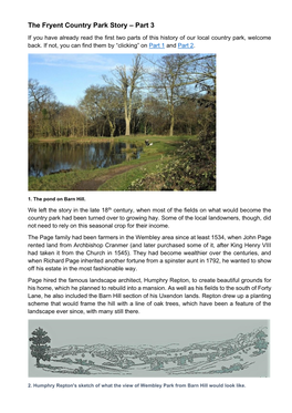 The Fryent Country Park Story – Part 3