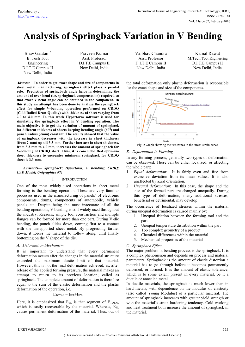 Analysis of Springback Variation in V Bending