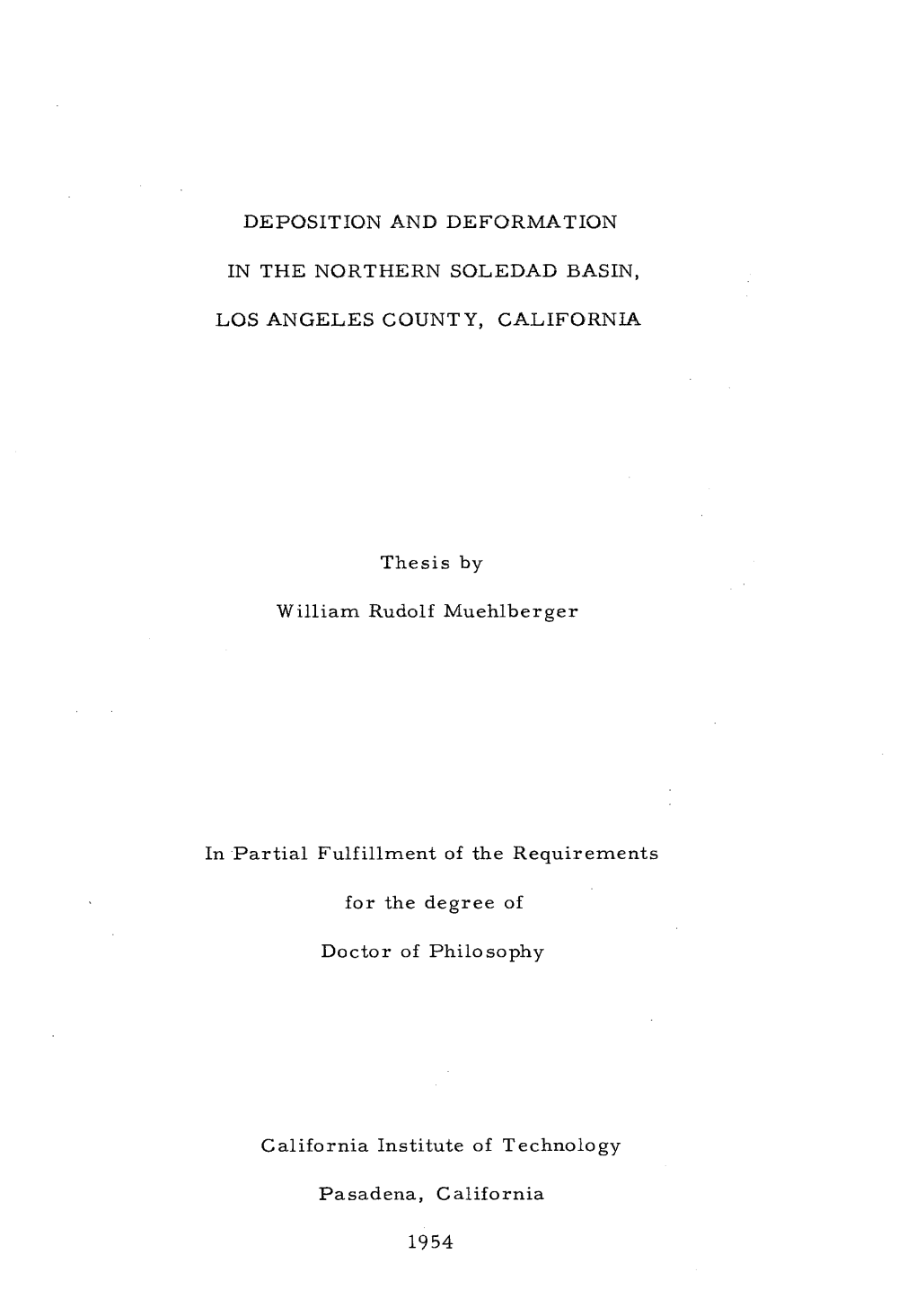 Deposition and Deformation in the Northern Soledad Basin (Muehlberger 1954)