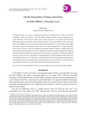 On the Encounter of Satan and Christ in John Milton's Paradise Lost