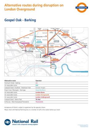 Alternative Routes During Disruption on London Overground Gospel