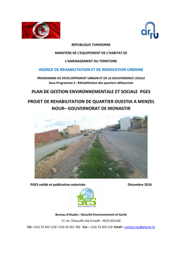 Plan De Gestion Environnementale Et Sociale Pges