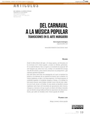 Del Carnaval a La Música Popular Transiciones En El Arte Murguero María Eugenia Domínguez Clang (N.° 4), Pp