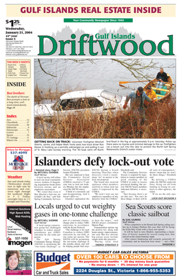 Islanders Defy Lock-Out Vote • Related Story, Page 5 Society (SSCSS) President SSCSS During a Board Elizabeth Said