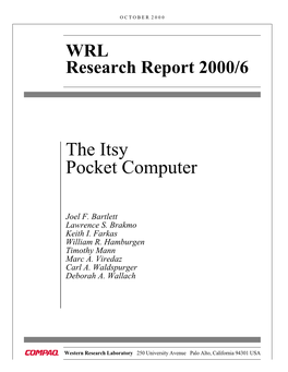 The Itsy Pocket Computer